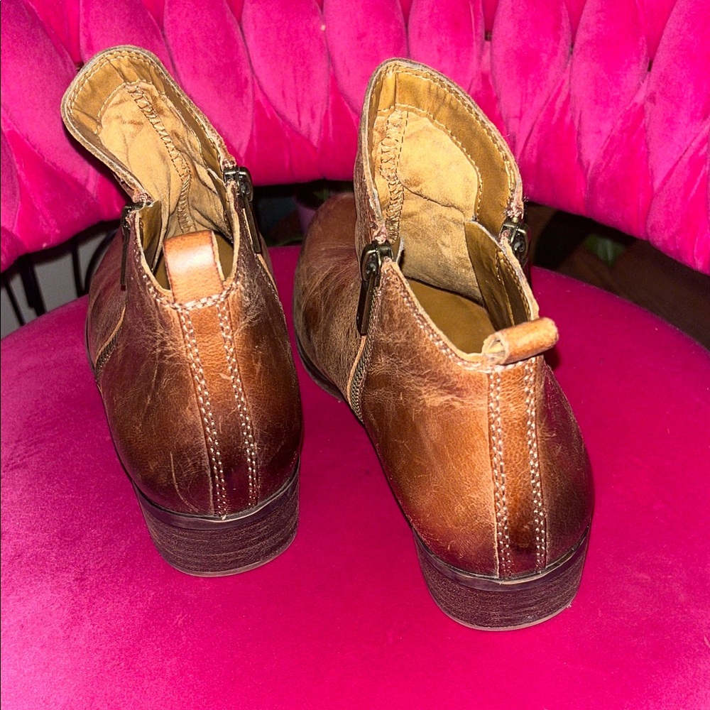 Lucky Brand Brown Leather Ankle Boots - Picture 3 of 6